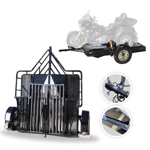 Trike and Spyder Ride-Up SRL Stand-Up Motorcycle Trailer with Jack Stand