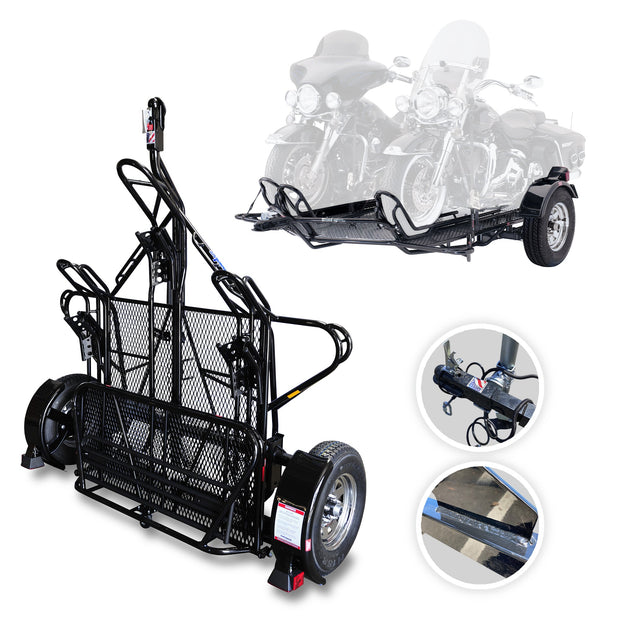 Folding Dirt Bike Trailer, Sport Bike & Scooter Trailer with Jack Stand