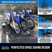 Folding Dirt Bike Trailer, Sport Bike & Scooter Trailer with Jack Stand