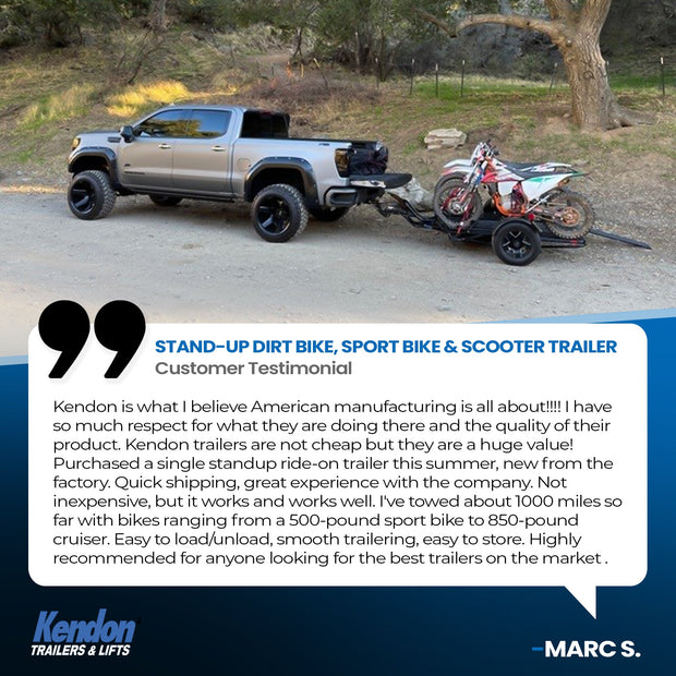 Folding Dirt Bike Trailer, Sport Bike & Scooter Trailer with Jack Stand