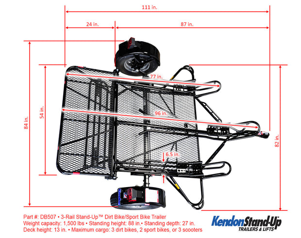 Folding Dirt Bike Trailer, Sport Bike & Scooter Trailer with Jack Stand