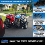Folding Dirt Bike Trailer, Sport Bike & Scooter Trailer with Jack Stand