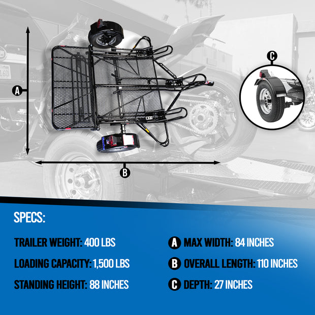 Stand-Up™  Dirt Bike Trailer, Sport Bike & Scooter Trailer