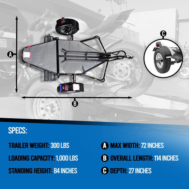 Single Stand-Up™ Motorcycle Trailer