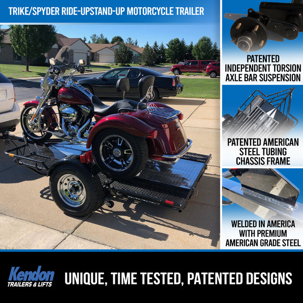 Trike and Spyder Ride-Up SRL Stand-Up Motorcycle Trailer