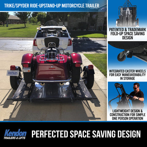 Trike and Spyder Ride-Up SRL Stand-Up Motorcycle Trailer