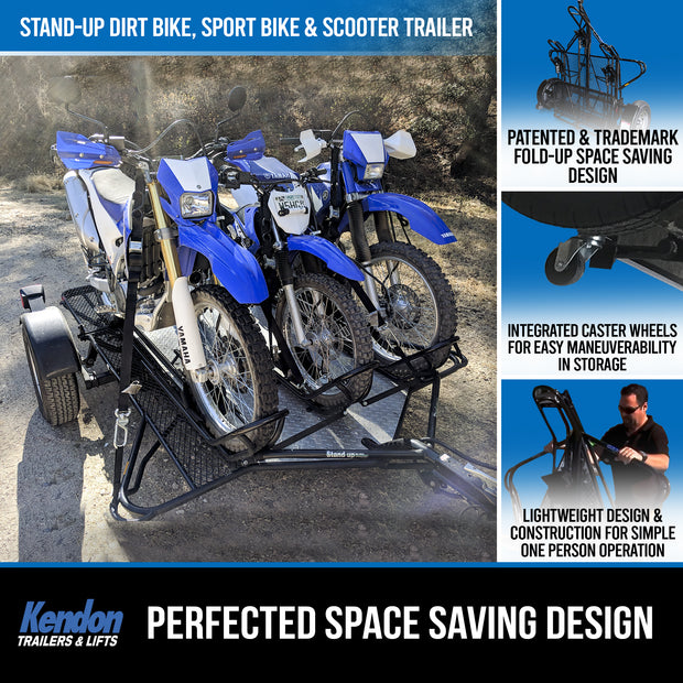 Stand-Up™  Dirt Bike Trailer, Sport Bike & Scooter Trailer