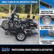 Single Ride-Up SRL Stand-Up™ Motorcycle Trailer