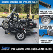 Go! Series Single Rail Ride-Up Folding Motorcycle Trailer