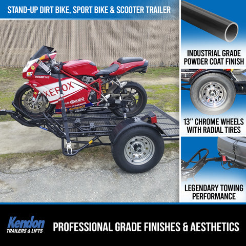 Stand-Up™  Dirt Bike Trailer, Sport Bike & Scooter Trailer