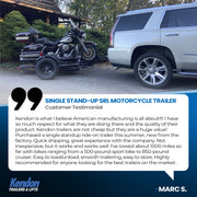 Single Ride-Up SRL Stand-Up™ Motorcycle Trailer