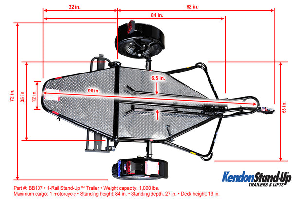 Go! Series Single Rail Folding Motorcycle Trailers