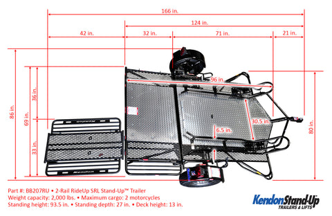 Go! Series Dual Rail Ride-Up Folding Motorcycle Trailer