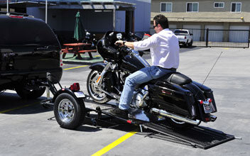 Single Ride-Up SRL Stand-Up™ Motorcycle Trailer