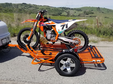 Orange 3 Rail Trailer for Dirt Bikes