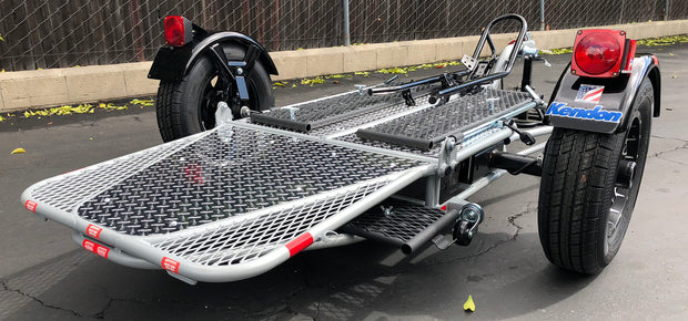 Silver Single Rail Motorbike Trailer