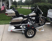 White Single Ride Up Trailer with Harley