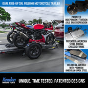 Dual Ride-Up SRL Folding Motorcycle Trailer