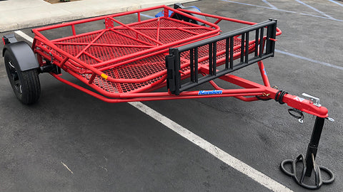 Folding Utility Trailer in Red Texture Color